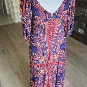Farm Rio Vibrant Multicolor Paisley Maxi Dress
